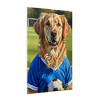 Golden Retriever Oil Painting Soccer Portrait Canvas Wall Art - Dog Lover Gift, Pet Decor for Home, Premium Stretched Canvas Print