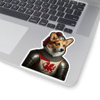 Corgi Medieval Knight Portrait Sticker, Dog Portrait Vinyl Decal, Kiss-Cut Sticker, Corgi Lover Gift