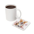 Corgi Watercolor Butterfly Bloom Drink Coaster | Premium Dog Prints | Tritan