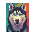 Siberian Husky Pop Art Canvas Print, Husky Wall Art Decor, Dog Lover Gift, Modern Pet Portrait