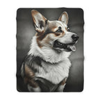 Corgi Charcoal Portrait Throw Blanket | Premium Dog Prints | Tritan — secondary view