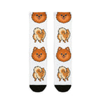 Pomeranian Socks | Fun All Over Print Dog Socks | Pom Mom Gift | Cute Crew Socks for Dog Lovers | Stocking Stuffer