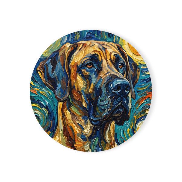 Great Dane Coaster, Post-Impressionist Oil Painting Dog Art Decor, Great Dane Gift, Dog Lover Home Decor, Pet Owner Drink Mat