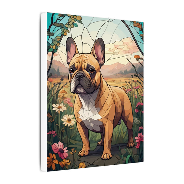 French Bulldog Stained Glass Canvas Wall Art Print | Dog Lover Gift | Frenchie Decor