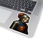 English Bulldog Medieval Knight Portrait Sticker, Dog Portrait Vinyl Decal, Kiss-Cut Sticker, English Bulldog Lover Gift