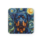Rottweiler Coaster | Post-Impressionist Oil Painting Dog Art | Pet Gift for Her Him | Dog Lover Decor