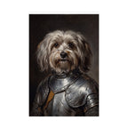 Havanese Medieval Knight Portrait Matte Poster, Regal Dog Art Print, Havanese Lover Gift, Wall Art