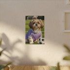 Shih Tzu Oil Painting Soccer Portrait Canvas Wall Art | Dog Lover Gift | Pet Decor | Sports Fan Art