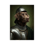 Labrador Retriever Medieval Knight Portrait Matte Poster, Regal Dog Art Print, Labrador Retriever Lover Gift, Wall Art