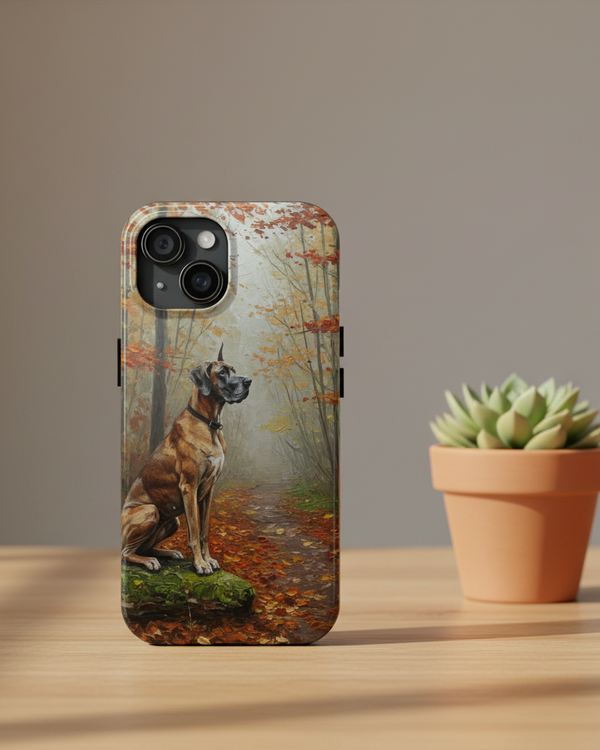 Acrylic Great Dane - Autumn Woods | Tough Phone Case