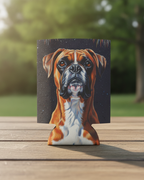Boxer Can Cooler, America 250 Patriotic Dog Art Pattern, Boxer Dog Gift, Summer Party Favor, USA Flag Drinkware, Boxer Mom Dad Present