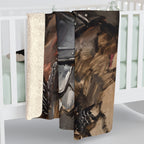 Corgi Medieval Knight Portrait Regal Throw Blanket | Premium Dog Art | Tritan