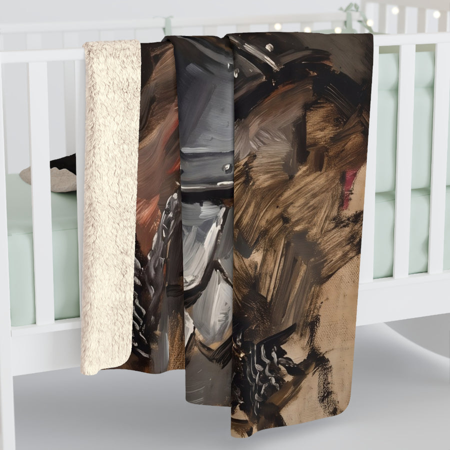 Corgi Medieval Knight Portrait Regal Throw Blanket | Premium Dog Art | Tritan
