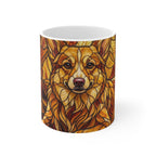 Corgi Stained Glass Warm Jewel Ceramic Mug 11oz | Dog Lover Gift