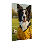 Border Collie Oil Painting Soccer Portrait Stretched Canvas Wall Art | Energetic Dog Lover Gift | Premium Pet Decor