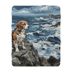Acrylic Gallery Print Beagle - Coastal Cliffside | Sherpa Fleece Blanket — secondary view