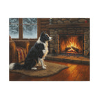 Border Collie Canvas Wall Art, Dog Lover Gift, Pet Portrait Print, Acrylic Painting Style, Animal Home Decor