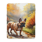 French Bulldog Watercolor Autumn Path Throw Blanket | Premium Dog Prints | Tritan — secondary view
