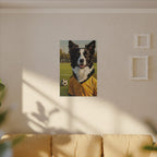 Border Collie Oil Painting Soccer Portrait Stretched Canvas Wall Art | Energetic Dog Lover Gift | Premium Pet Decor