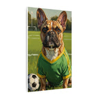 French Bulldog Oil Painting Soccer Portrait Canvas Wall Art Decor Gift for Dog Lovers