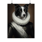 Border Collie Renaissance Royal Portrait Matte Poster, Regal Dog Art Print, Border Collie Lover Gift, Wall Art