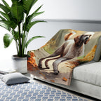 Poodle Watercolor Autumn Path Throw Blanket | Premium Dog Prints | Tritan — view 8 of 9