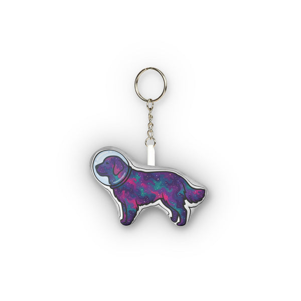 Cosmic Golden Retriever Plush Keychain | Tritan — Lifestyle View