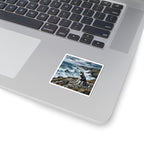 Siberian Husky Acrylic Gallery Print Coastal Cliffside Kiss-Cut Stickers | Premium Dog Prints | Tritan — view 11 of 12