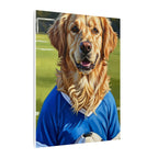 Golden Retriever Oil Painting Soccer Portrait Canvas Wall Art - Dog Lover Gift, Pet Decor for Home, Premium Stretched Canvas Print