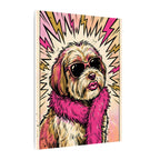 Havanese Comic Art Canvas - Energetic Pop Art Dog Portrait with Halftone Style