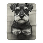 Miniature Schnauzer Charcoal Portrait Sherpa Fleece Blanket | Dog Lover Gift — view 3 of 9