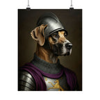 Great Dane Medieval Knight Portrait Matte Poster, Regal Dog Art Print, Great Dane Lover Gift, Wall Art