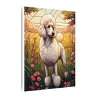 Poodle Stained Glass Stretched Canvas Wall Art Print | Dog Lover Gift | Elegant Pet Portrait Home Decor for Dog Mom