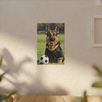 German Shepherd Oil Painting Soccer Portrait Canvas Wall Art Decor, Dog Lover Gift, Pet Owner Present, GSD Art Print