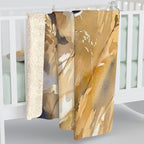 Corgi Watercolor Meadow Golden Throw Blanket | Premium Dog Art | Tritan