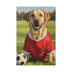 Labrador Retriever Oil Painting Soccer Portrait Canvas, Lab Dog Wall Art Decor, Sports Fan Gift for Home, Pet Art