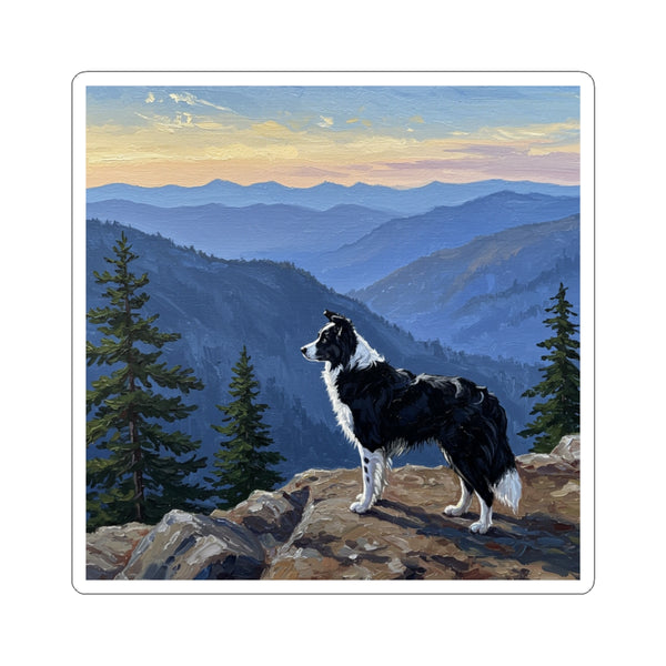 Acrylic Border Collie - Mountain Overlook | Kiss-Cut Stickers