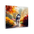 Siberian Husky Acrylic Painting Stretched Canvas Print | Dog Wall Art | Pet Lover Gift | Modern Home Decor for Dog Lovers