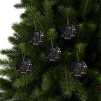 Pack of 5 Labrador Retriever Christmas ornaments on a Christmas tree