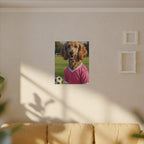 Poodle Oil Painting Soccer Portrait Wall Art, Poodle Mom Gift, Dog Lover Decor, Stretched Canvas Print