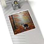 Acrylic Border Collie - Autumn Woods | Kiss-Cut Stickers