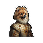 Pomeranian Kings & Queens Royal Portrait Sticker, Dog Portrait Vinyl Decal, Kiss-Cut Sticker, Pomeranian Lover Gift