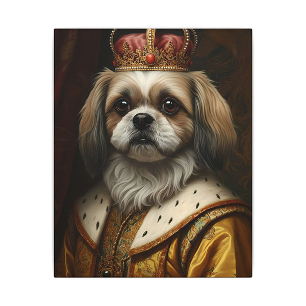 Shih Tzu Kings & Queens Royal Portrait Canvas Wall Art, Regal Dog Painting, Shih Tzu Lover Gift, Stretched Canvas