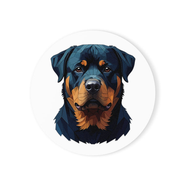 Rottweiler Low Poly Cool Jewel Cork Back Coaster | Dog Lover Gift