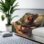 Dachshund Low Poly Prairie Sherpa Fleece Blanket | Dog Lover Gift