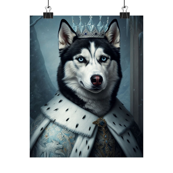 Siberian Husky Kings & Queens Royal Portrait Matte Poster, Regal Dog Art Print, Siberian Husky Lover Gift, Wall Art
