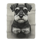 Miniature Schnauzer Charcoal Portrait Sherpa Fleece Blanket | Dog Lover Gift — secondary view