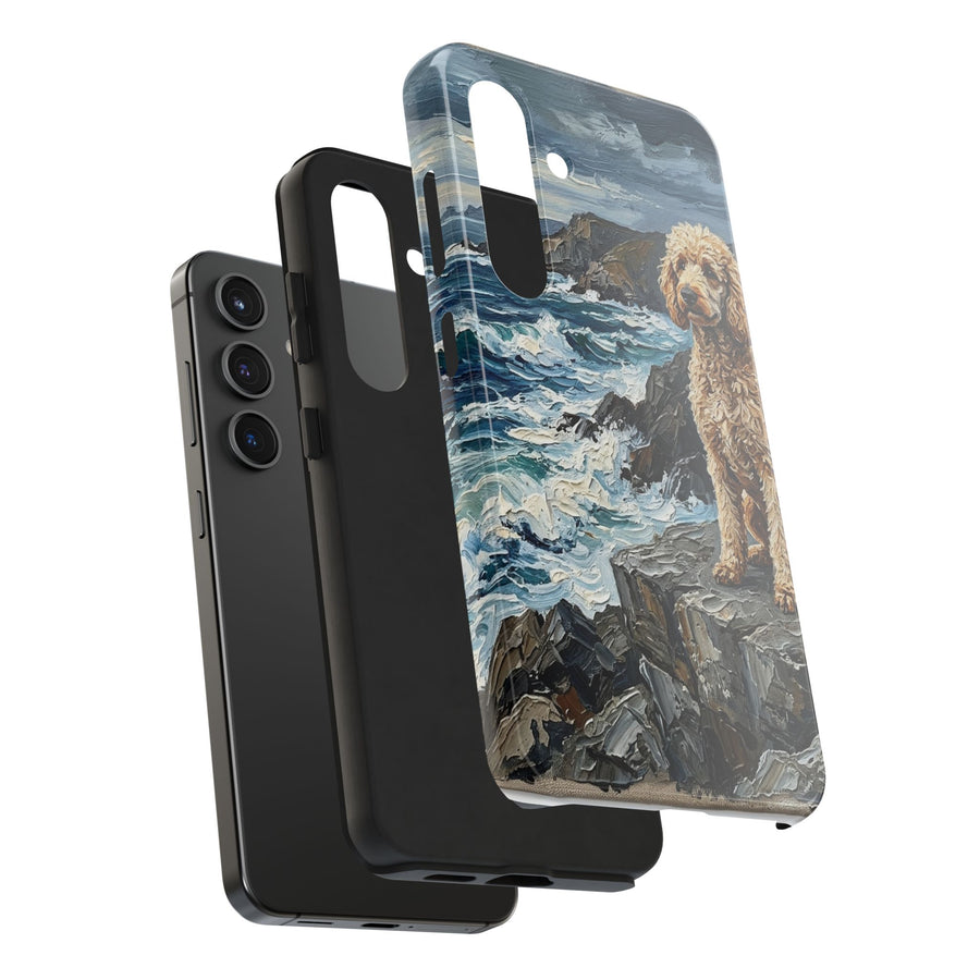 Poodle Acrylic Gallery Print Coastal Cliffside Phone Case | Premium Dog Prints | Tritan — detail view