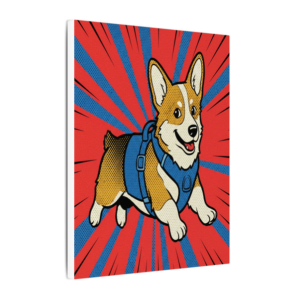 Pembroke Welsh Corgi Comic Pop Art Canvas - Bold Action Corgi Print for Retro Wall Decor