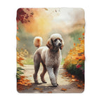 Poodle Watercolor Autumn Path Throw Blanket | Premium Dog Prints | Tritan — secondary view